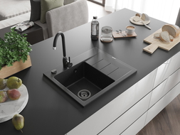 Mexen Ben гранитна мивка с 1 отделение и капковник, лява 600 x 500 мм