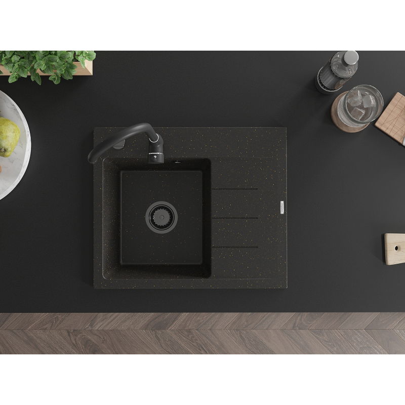 Mexen Ben гранитна мивка с 1 отделение и отцеждащо пространство, лява 600 x 500