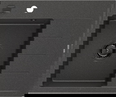 Mexen Ben гранитна мивка с 1 отделение и отцеждач, лява 600 x 500 мм, черно