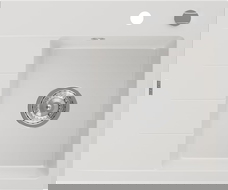 Mexen Ben гранитна мивка с 1 камера и плот, дясна 600 x 500 мм, бяла, хромиран