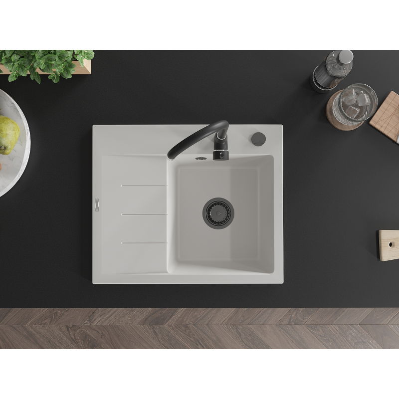 Mexen Ben гранитна кухненска мивка с 1 отделение с отцеждач, десен, 600 x 500