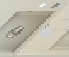 Mexen Ben Гранитна мивка с едно корито и капак, десен 600 x 500 мм, бежов,