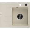 Mexen Ben гранитна мивка с 1 камера и дренаж, дясна 600 x 500 мм, бежова, черен