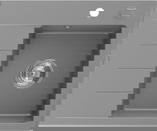 Mexen Ben гранитна мивка с една камера и отцедник, дясна 600 x 500 мм, сива,