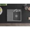 Mexen Ben гранитна мивка с една камера и отцедник, дясна 600 x 500 мм, сива,
