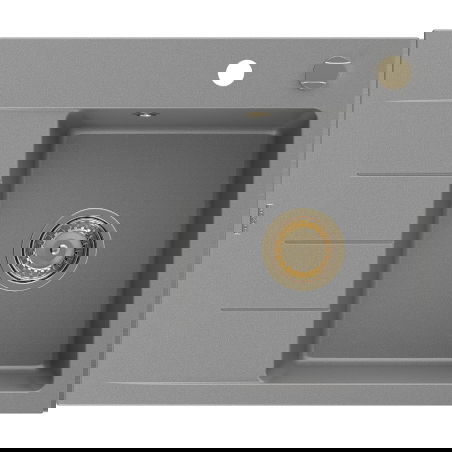 Mexen Ben гранитна мивка с едно корито и отцедник, дясна 600 х 500 mm, сива,