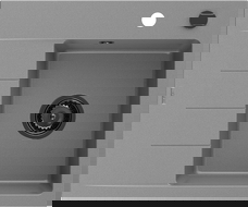 Mexen Ben гранитна мивка с 1 отделение и отцедник, дясна, 600 x 500 мм, сива,