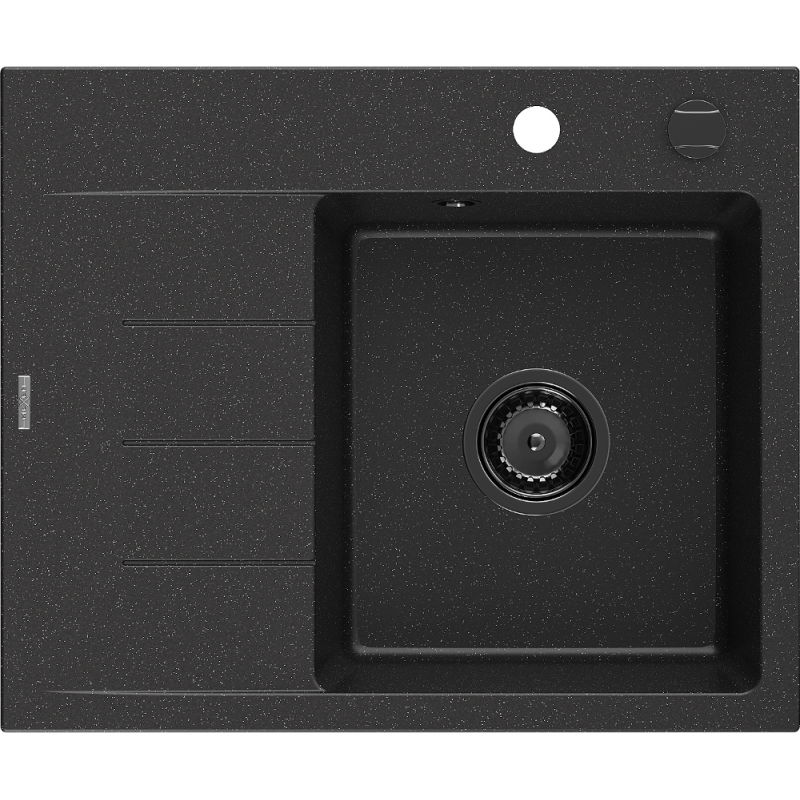 Mexen Ben гранитна мивка с 1 отделение и с отцеден, дясна 600x500 мм,