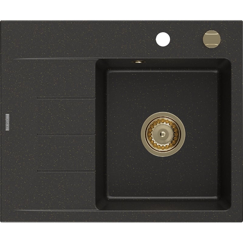 Mexen Ben гранитна мивка с една камера с отцедник, дясна 600 x 500 мм,