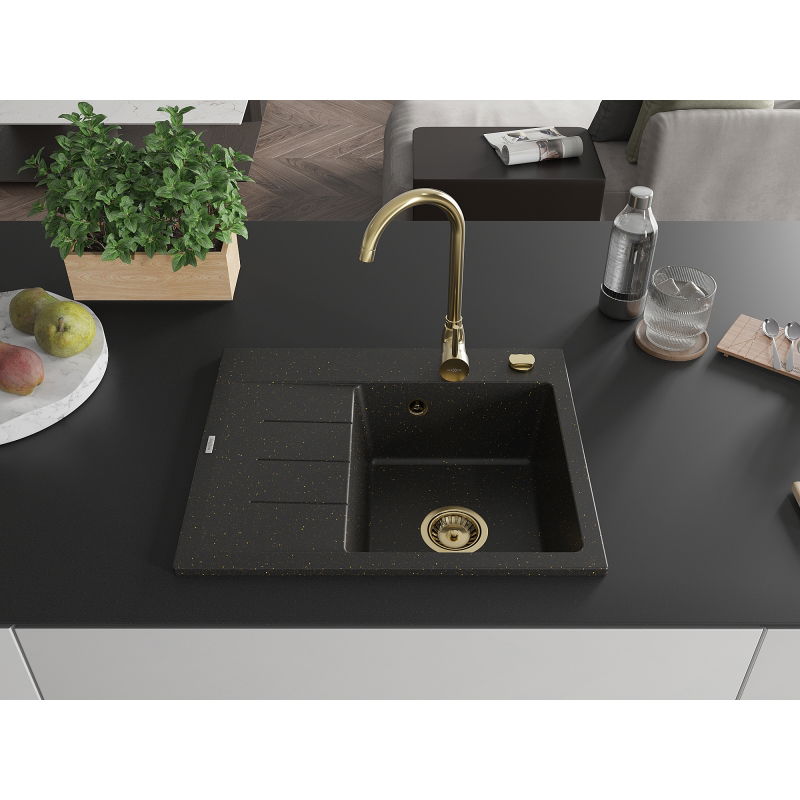 Mexen Ben гранитна мивка с една камера с отцедник, дясна 600 x 500 мм,