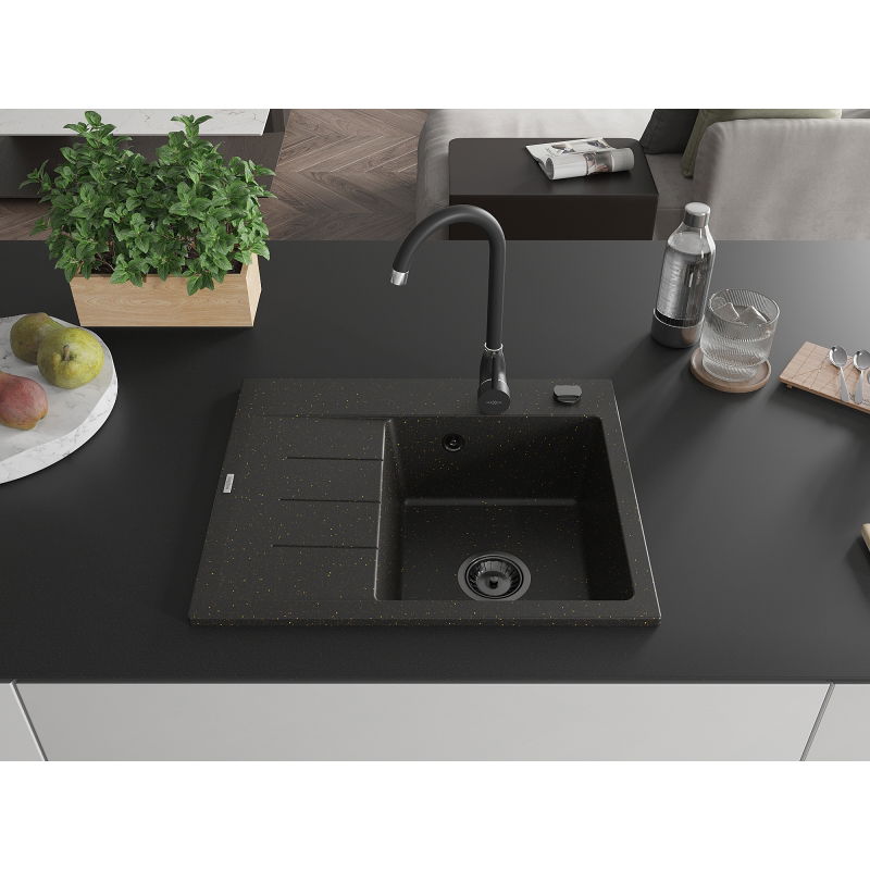 Mexen Ben гранитна мивка с 1 отделение с отцедище, дясна 600 x 500 мм,