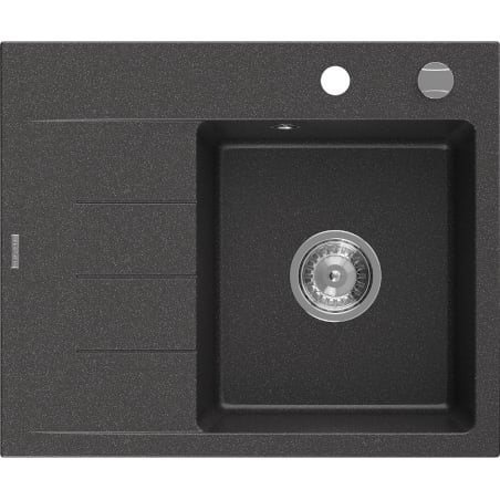 Mexen Ben гранитна мивка с една камера с отцедник, дясна 600 x 500 мм, черна на