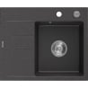 Mexen Ben гранитна мивка с една камера с отцедник, дясна 600 x 500 мм, черна на