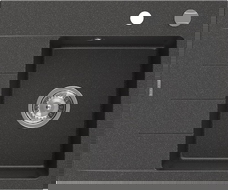 Mexen Ben гранитна мивка с една камера с отцедник, дясна 600 x 500 мм, черна на