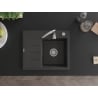 Mexen Ben гранитна мивка с една камера с отцедник, дясна 600 x 500 мм, черна на