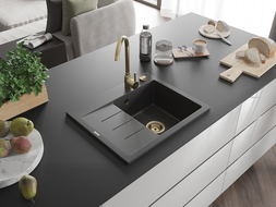 Mexen Ben гранитна мивка с една камера с място за отцеждане, дясна 600 x 500 мм,