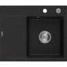 Mexen Ben гранитна мивка с една камера с отцедник, дясна 600 x 500 мм, черна,