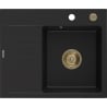 Mexen Ben гранитна мивка с 1 отделение и десен отцедник, 600 x 500 мм, черна,