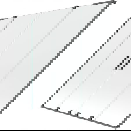 Mexen Velar L Дуо параван за вана 2-крилен плъзгащ се 180 x 150 см, прозрачен, тъмно сив - 896-180-003-02-95