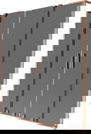 Mexen Velar L Duo параван за вана, 2-крилен плъзгащ се, 140 x 150 см, графит, четкована мед - 896-140-003-42-65