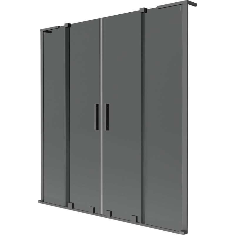 Mexen Velar L Duo двукрилен плъзгащ параван за вана 140 x 150 см, графит, gun metal - 896-140-003-42-95