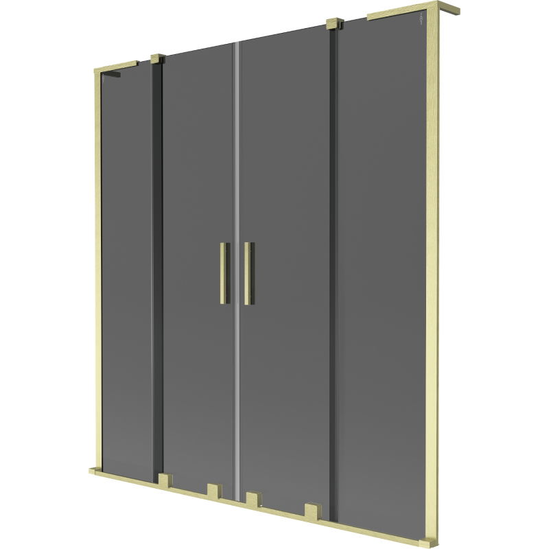 Mexen Velar L Duo параван за вана, 2-крилен, плъзгащ се, 160 x 150 см, графит, златен мат - 896-160-003-42-55