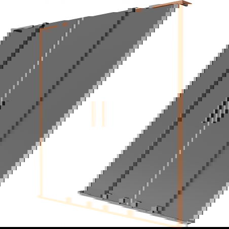 Mexen Velar L Duo двукрилен плъзгащ се вана параван 160 x 150 см, графит, четкана мед - 896-160-003-42-65