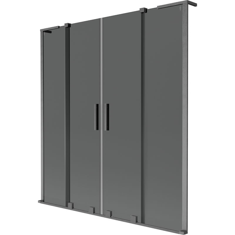 Mexen Velar L Duo душ параван 2-крилен плъзгащ се 160 x 150 см, графит, изчеткан gun gray - 896-160-003-42-66