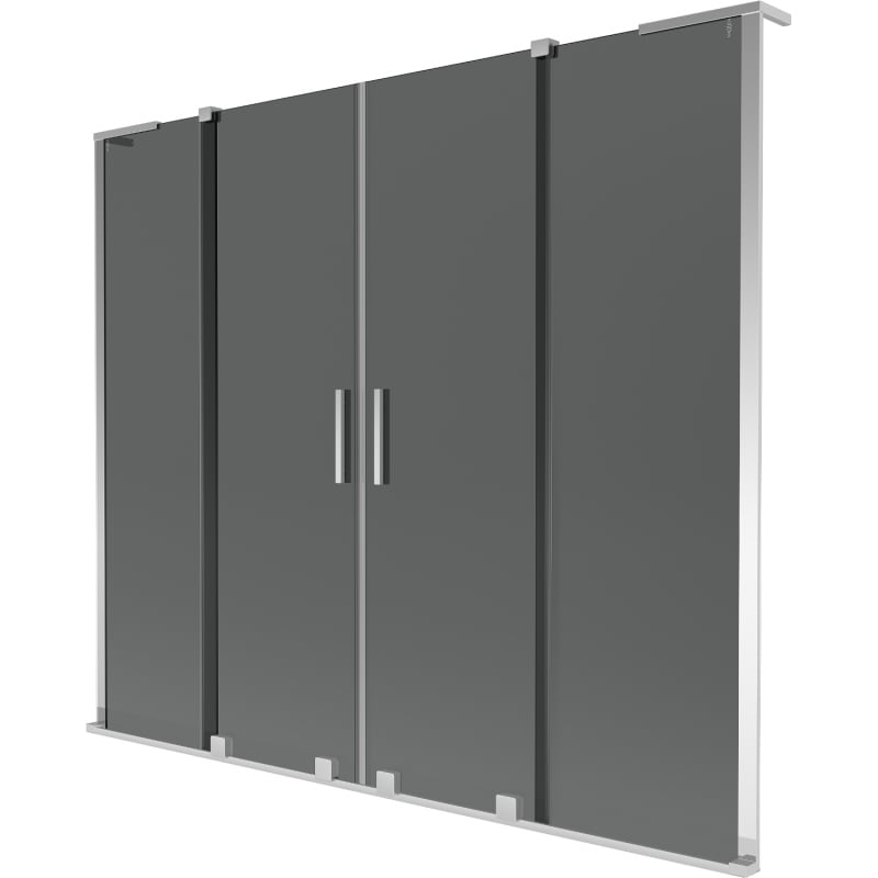 Mexen Velar L Двоен плъзгащ се параван за вана с 2 крила 170 x 150 см, графит, хром