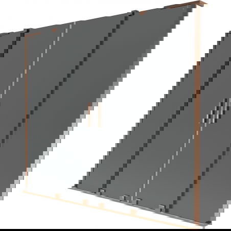 Mexen Velar L Duo параван за вана 2-крилен плъзгащ се 170 x 150 см, графит, розово злато - 896-170-003-42-60