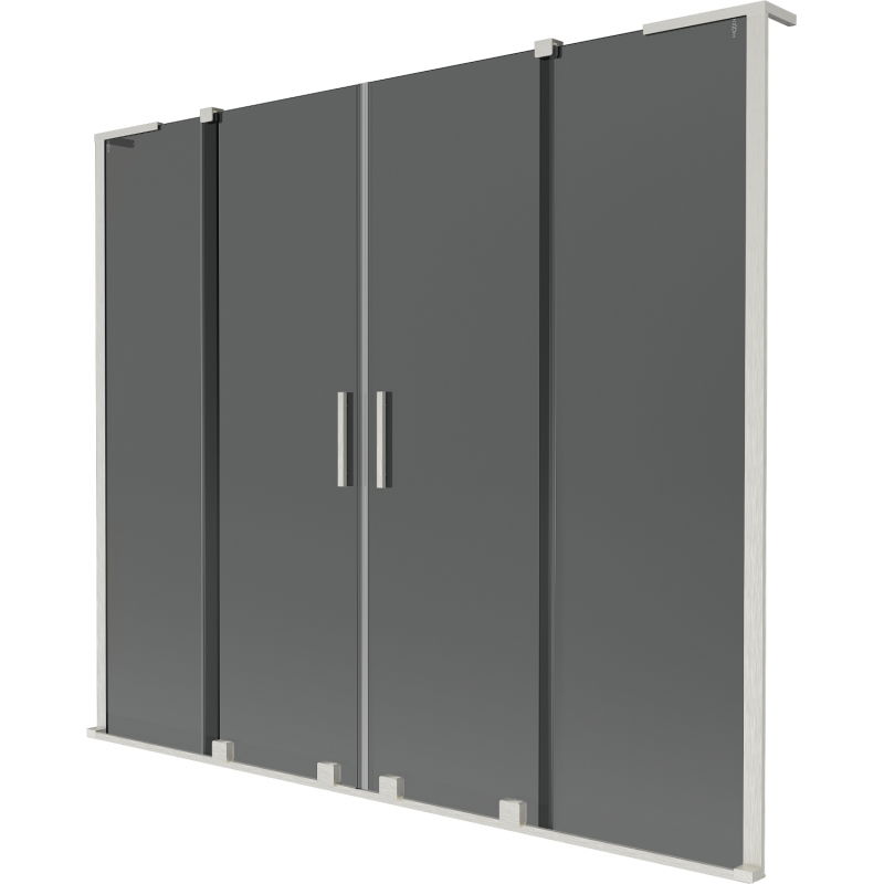 Mexen Velar L Duo двукрилна разтегателна вана параван 170 x 150 cm, графит, четка никел - 896-170-003-42-97