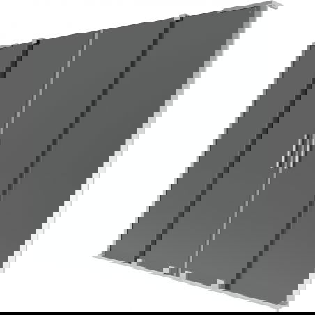 Mexen Velar L Duo, плъзгаща двукрила вана 200 x 150 см, графит, хром - 896-200-003-42-01