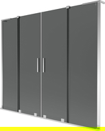 Mexen Velar L Duo двустранен плъзгащ параван за баня 200 x 150 см, графит, хром - 896-200-003-42-01