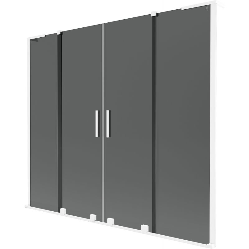 Mexen Velar L Duo двукрилен плъзгащ се параван за вана 200 x 150 cm, графит, бял - 896-200-003-42-20