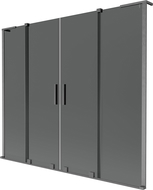 Mexen Velar L Дует параван за вана с две крила, плъзгащи, 200 x 150 см, графит, четкано сиво - 896-200-003-42-66