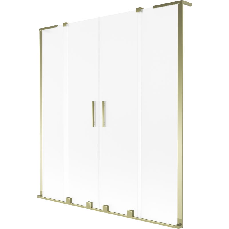 Mexen Velar L Duo параван за вана, 2-крилен, плъзгащ се, 140 x 150 cm, матирано, златисто четкан - 896-140-003-32-55