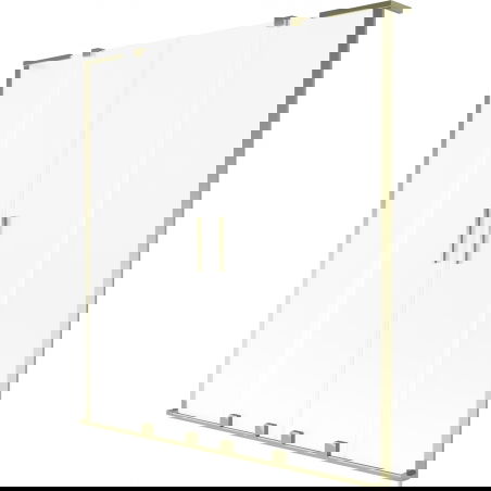 Mexen Velar L Duo параван за вана, 2-крилен, плъзгащ се, 140 x 150 cm, матирано, златисто четкан - 896-140-003-32-55