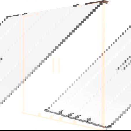Mexen Velar L Duo параван за баня с 2 крила, плъзгащ, 140 x 150 см, матиран, розово злато - 896-140-003-32-60