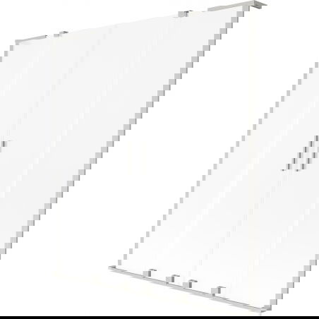 Mexen Velar L Дуо параван за вана, 2-крилен плъзгащ се 140 x 150 см, матиран, четкан никел - 896-140-003-32-97