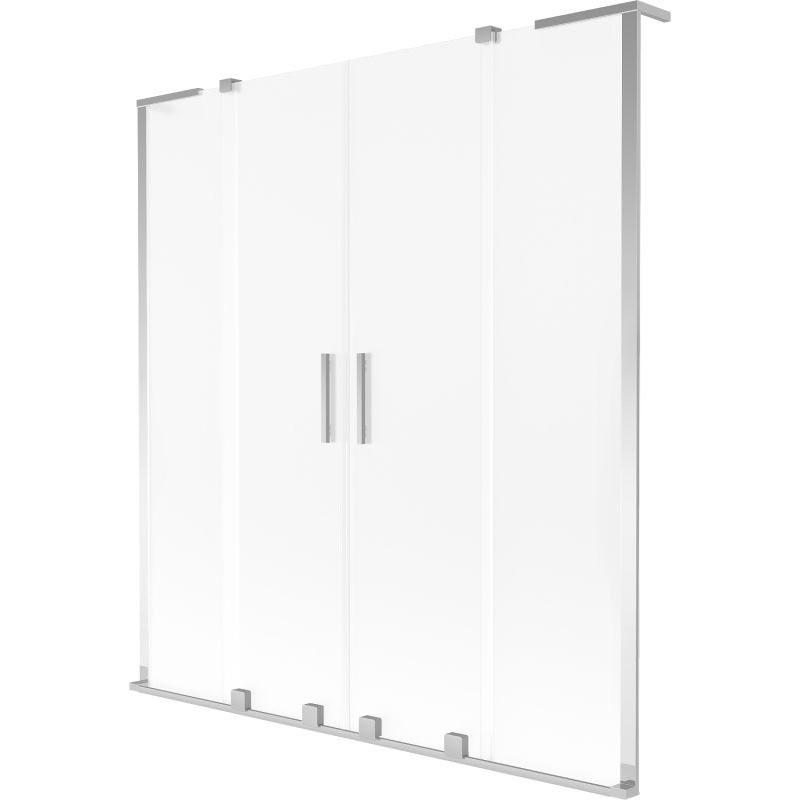 Mexen Velar L Duo параван за вана 2-крилен плъзгащ се 160 x 150 см, матирано стъкло, хром - 896-160-003-32-01