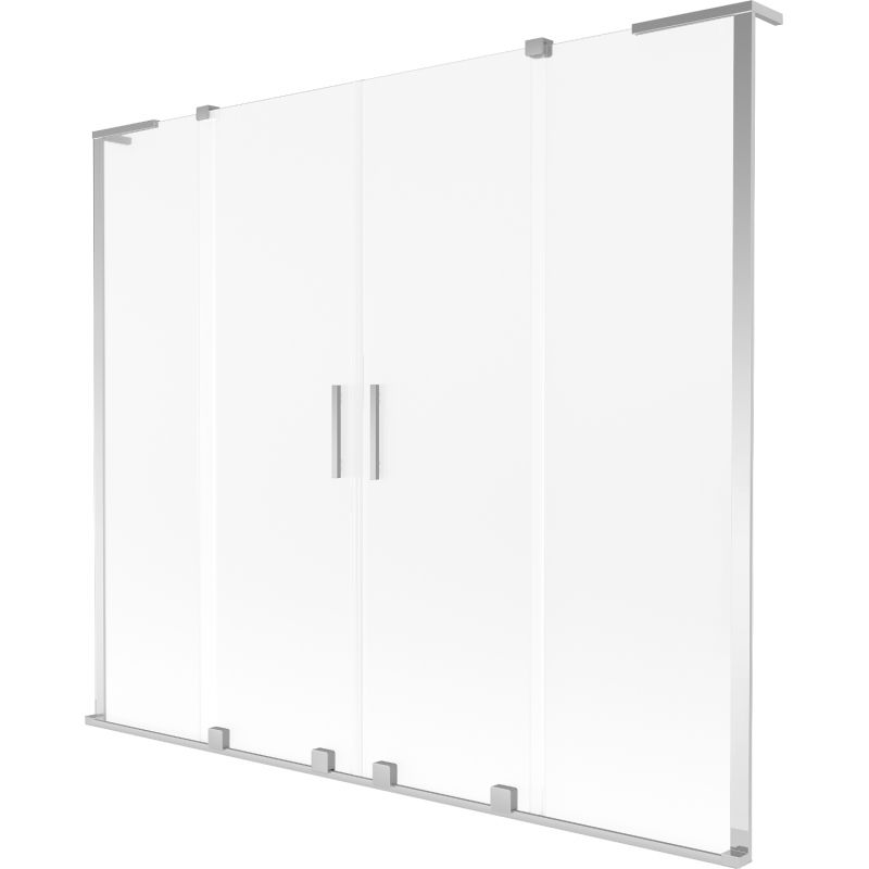 Mexen Velar L Duo двукрилен плъзгащ параван за вана 170 x 150 cm, матиран, хром - 896-170-003-32-01