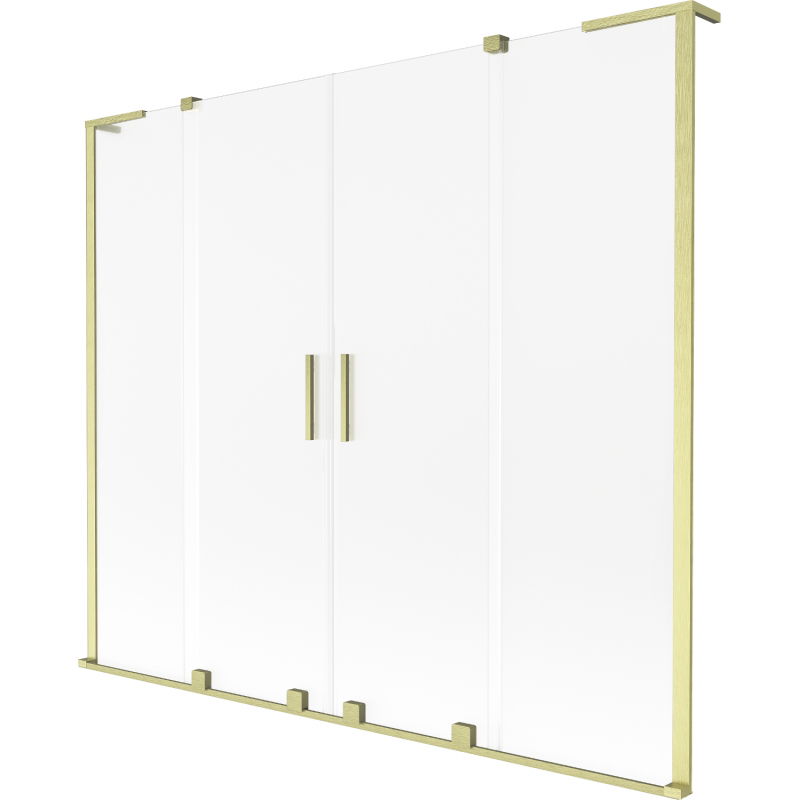 Mexen Velar L Duo душ параван за вана, 2-крила, плъзгащ се 170 x 150 cm, матиран, златен матиран - 896-170-003-32-55