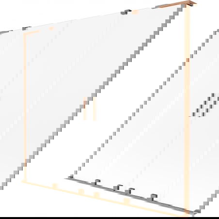 Mexen Velar L Duo параван за вана, 2-крилен плъзгащ се 170 x 150 см, замръзнало стъкло, четкана мед - 896-170-003-32-65