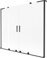Mexen Velar L Duo вана екран с 2-крила плъзгащ се 170 x 150 см, матирано стъкло, черно - 896-170-003-32-70