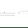 Mexen Line-B стенен наклонен профил 120 см десен, инокс - 181002120R