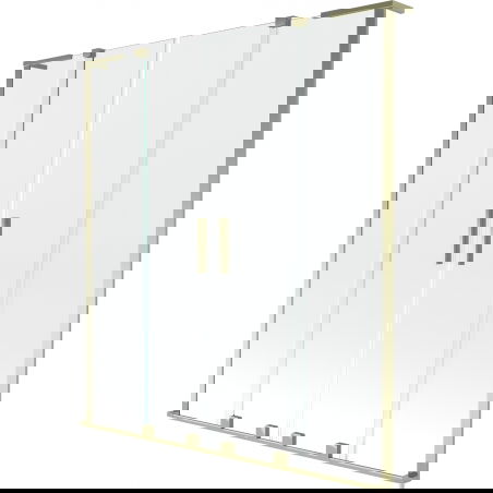 Mexen Velar L Duo параван за вана с двукрилно плъзгане 140 x 150 см, прозрачен, златен - 896-140-003-02-50