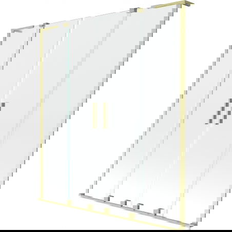 Mexen Velar L Duo параван за вана, 2-крил, плъзгащ се, 140 x 150 см, прозрачен, златен матиран - 896-140-003-02-55