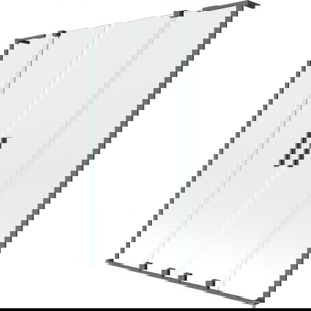 Mexen Velar L Duo параван за вана с 2 крила, плъзгащ се, 140 x 150 см, прозрачен, цвят пистолетен метал - 896-140-003-02-95