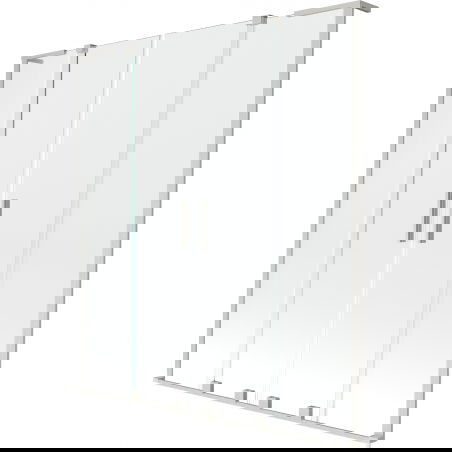 Mexen Velar L Дуо параван за вана с 2 крила, плъзгащ се, 140 x 150 см, прозрачен, четкан никел - 896-140-003-02-97