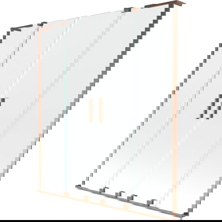 Mexen Velar L Duo двукрилен параван за баня, плъзгащ се 160 x 150 см, прозрачен, розово злато - 896-160-003-02-60